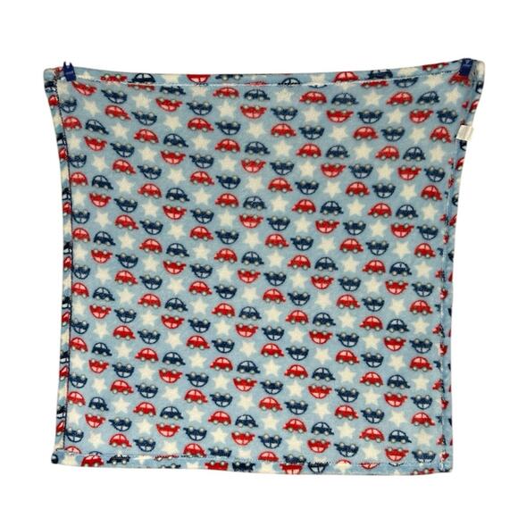 Zak & Zoey Blue Red Cars Fleece Baby Blanket White Stars - Picture 3 of 5